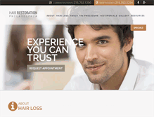 Tablet Screenshot of hairrestorationphiladelphia.com